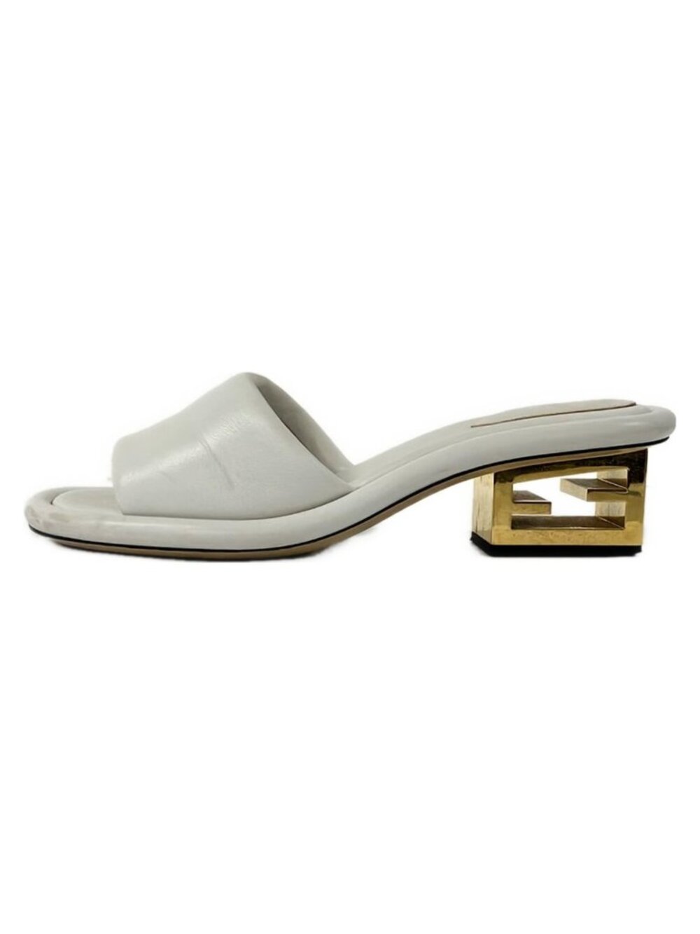 Fendi Mules White Leather